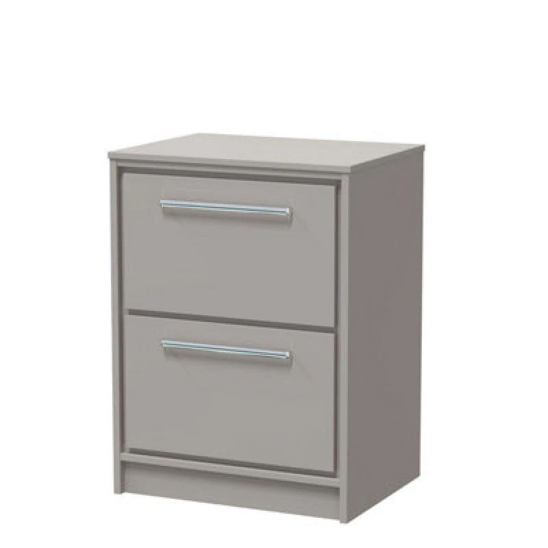 Image of Balterley 600mm Floor Standing 2-Drawer Vanity with Worktop - Pebble Grey Grey Unisex