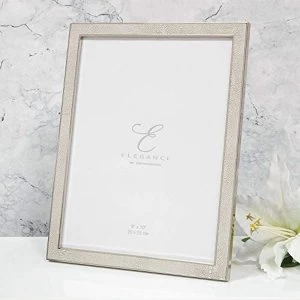 Image of 8" x 10" - Elegance Nickel Plated Cream Faux Shagreen Frame