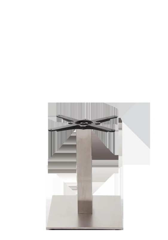 Image of netfurniture Square Stainless Steel Table Base - Medium - Coffee Height - 480 Mm Silver