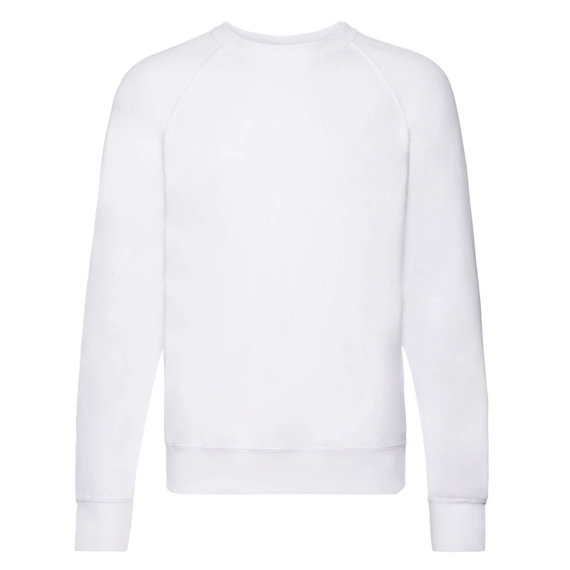 Image of Fruit Of The Loom Fruit of the Loom Men Lightweight Raglan Sweatshirt in White Size: Small White S Male 5063470706495