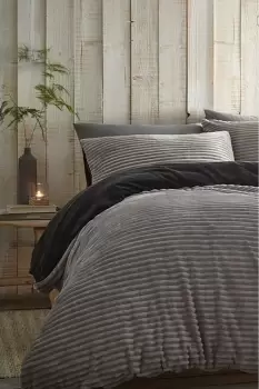 Image of Alaska Ribbed Fleece Duvet Cover Set