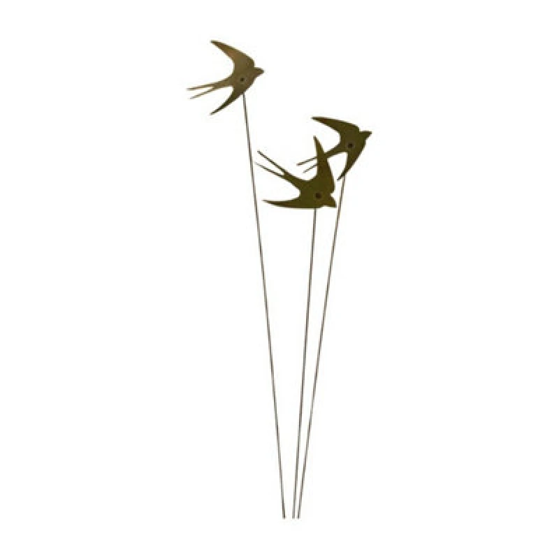 Image of Poppy Forge Flying Swallows Cluster Garden Art - Bare Metal/ready To Rust - Steel - W100 X H6 Cm