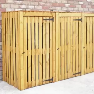 Image of Shire Triple Wheelie Bin Store 3.1 x 8.2ft - Garden & Outdoor