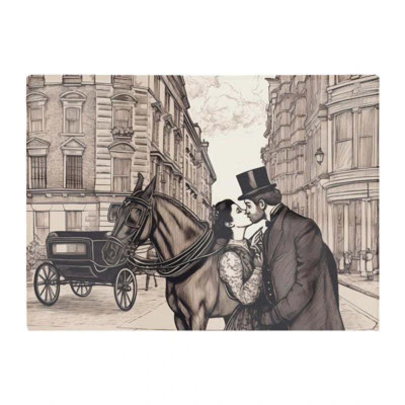Image of Warren Reed Designer Victorian Lovers On A London Street Chopping Board