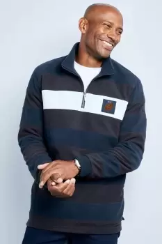 Image of Half Zip Stripe Fleece Top