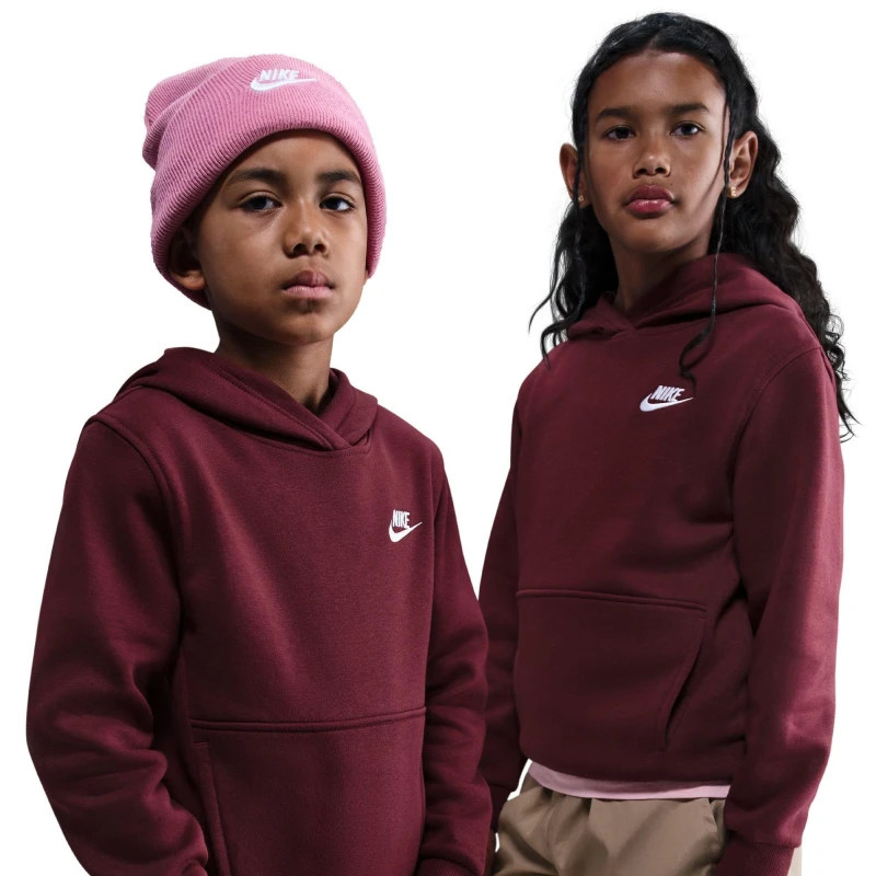 Image of Nike Sportswear Club Pullover Hoodie Junior Boys Team Red male 7-8 (S)
