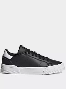 Image of adidas Originals Court Tourino Shoes, Black, Size 3.5, Women