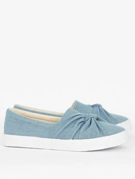 Image of Evans Denim Knot Shoes - Blue, Size 8, Women