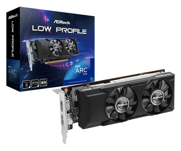 Image of Asrock Intel Arc A310 LP 4G PCIe4 4GB DDR6 HDMI DP 2000MHz Clock 0dB Cooling Low Profile