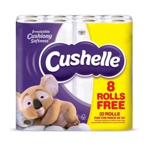 Image of Cushelle Toilet Rolls White Pack 32 for 24