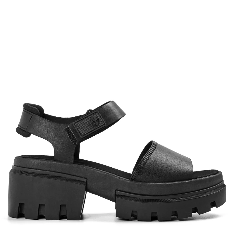 Image of Timberland Womens Everleigh Black Flatform Sandal Black female 5 (38)
