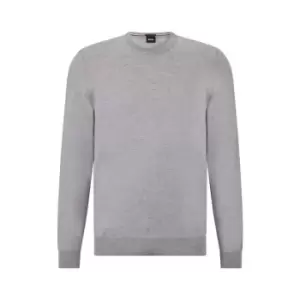 Image of Boss Botto Crew Knit Jumper - Silver