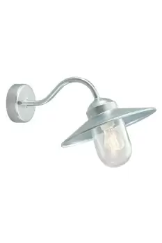Image of Karlstad 1 Light Outdoor Fisherman Dome Wall Lantern Light Galvanised IP55 E27