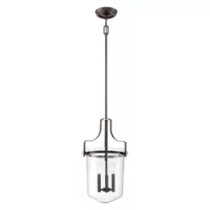 Image of 3 Bulb Ceiling Pendant Light Fitting Western Bronze LED E14 40W Bulb