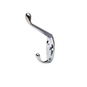 Image of BQ Chrome Effect Zinc Alloy Hat Coat Hooks Pack of 2