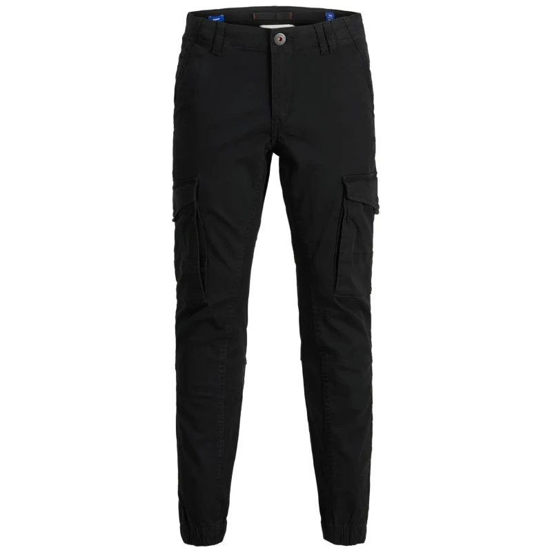 Image of JACK & JONES JUNIOR Cargo Trousers Black Baby 11Y (144CM);10Y (138CM);12Y (150CM);13Y (153CM);14Y (162CM);15Y (168CM);16Y (174CM)