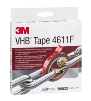 Image of 3M 4611F, VHB Grey Foam Tape, 19mm x, 1.1mm Thick