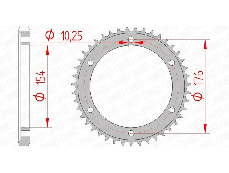 Image of AFAM Steel Standard Rear Sprocket 10619 - 530
