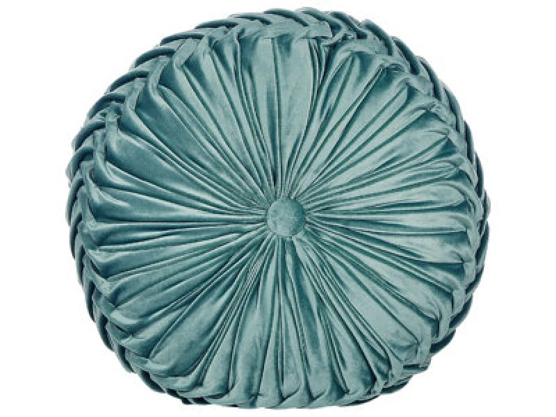 Image of Beliani Throw Cushion Udala Velvet 40 X 40 Cm Teal Solid