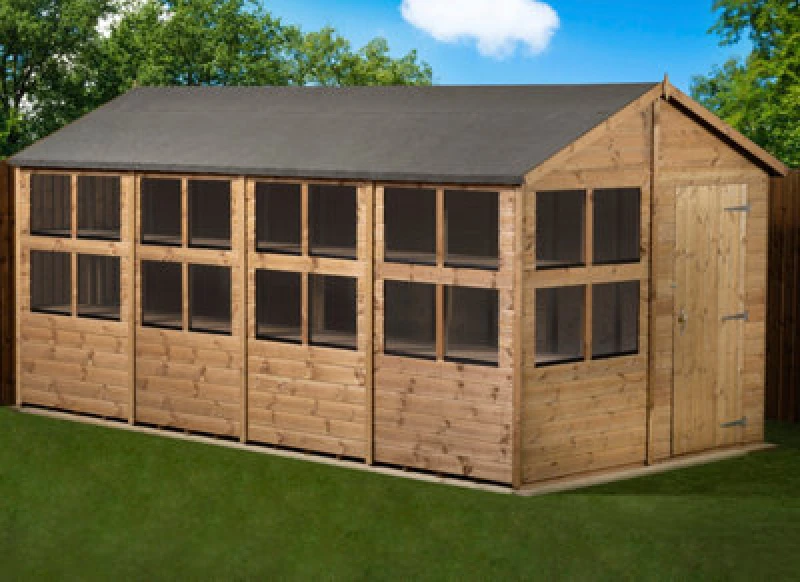 Image of Empire Sheds Empire Apex Potting Shed 6X18 Single Door
