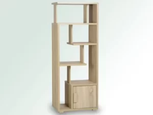 Image of Seconique Cambourne Light Sonoma Oak 1 Door Display Cabinet Flat Packed