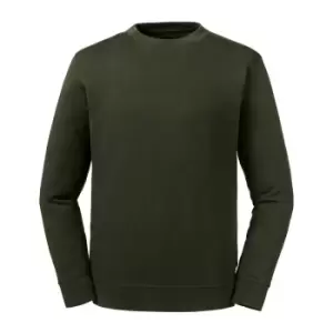 Image of Russell Unisex Adults Pure Organic Reversible Sweatshirt (M) (Dark Olive)