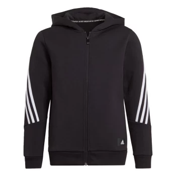 Image of adidas Future Icons 3-Stripes Full-Zip Hoodie Kids - Black / White
