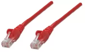 Image of Network Patch Cable - Cat5e - 10m - Red - CCA - U/UTP - PVC - RJ45 - Gold Plated Contacts - Snagless - Booted - Polybag - 10 m - Cat5e - U/UTP (UTP) -