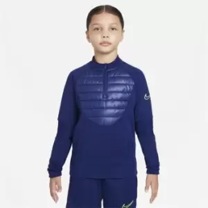 Image of Nike Therma-Fit Academy Winter Warrior Big Kids Soccer Drill Top - Blue