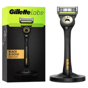 Image of Gillette Labs Exfoliating Razor with Magnetic Stand Black & Gold Edition