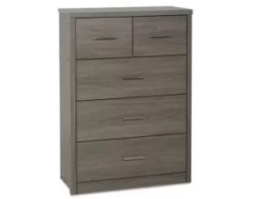 Image of Seconique Lisbon Black Wood Grain Effect 32 Drawer Chest of Drawers Flat Packed
