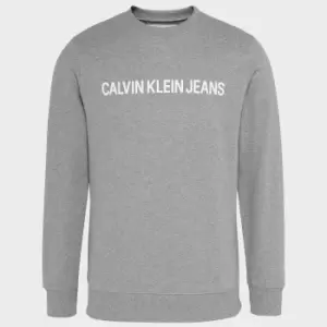 Image of Calvin Klein Jeans Mens Core Institutional Logo Sweatshirt - Grey Heather - XXL