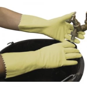 Image of Polyco Gloves Latex Size L Yellow