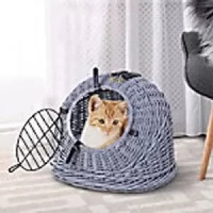 Image of PawHut Wicker Cat Basket D32-010 400 x 500 x 400 mm Grey