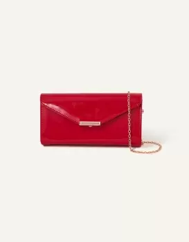 Image of Accessorize Womens Patent Clutch Bag Red