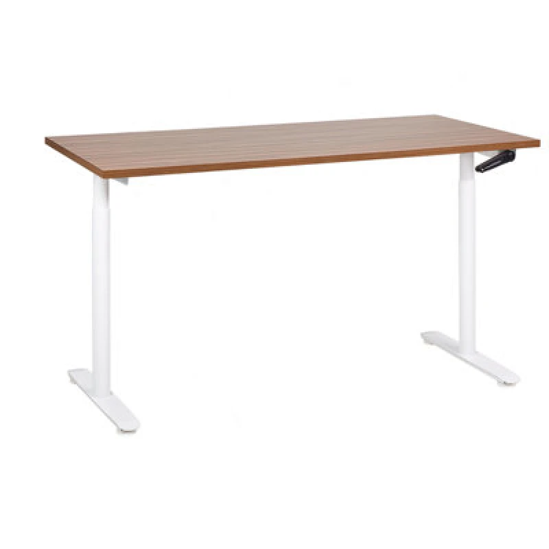 Image of Beliani Manual Adjustable Standing Desk Destinas Brown/ White 160 Cm 72 Cm