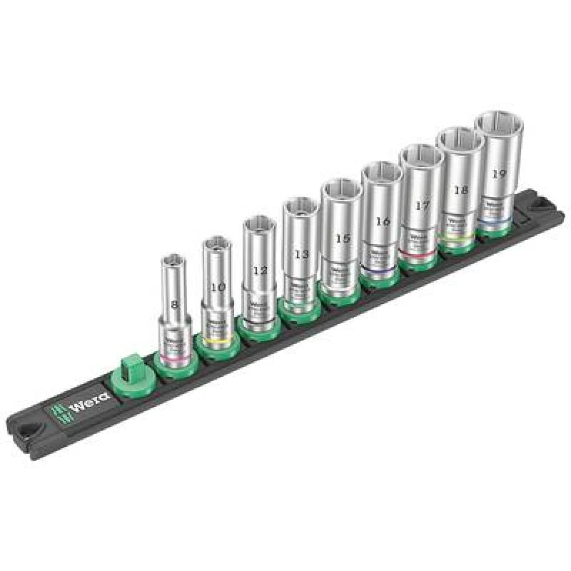 Image of Wera Wera B Deep Bit set Imperial 3/8 9 Piece 05005440001 05005440001