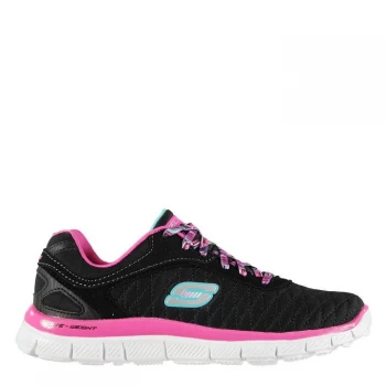 Image of Skechers Appeal EC Junior Girls Trainers - Black/Pink