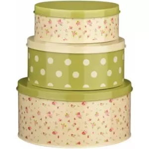 Image of Premier Housewares Set of Three Rose Cottage Tins