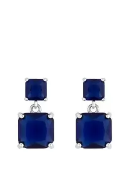 Image of Jon Richard Rhodium Plated Cubic Zirconia Montana Drop Earrings