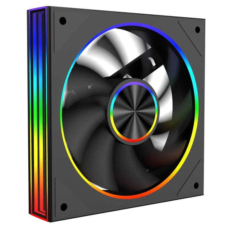 Image of CiT Saturn 120mm ARGB Black 4pin PWM PC Cooling Infinity Fan Black unisex One Size