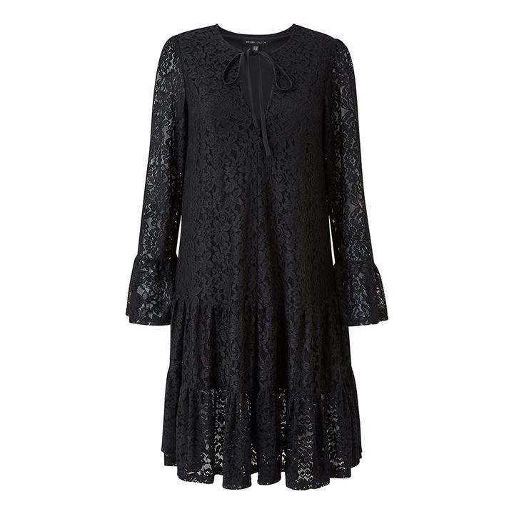 Image of Mela London Black Lace 'Jessie' Smock Dress - 8