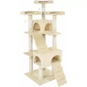 Image of Tectake - Cat tree scratching post Barney - cat scratching post, cat tower, scratching post - beige