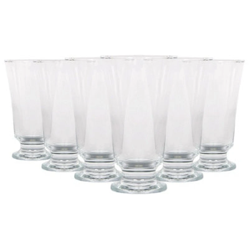 Image of LAV Troya Glass Footed Tumblers - 150ml - Pack of 6 Clear unisex