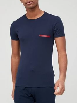 Image of Emporio Armani Icon Logo Lounge Slim Fit T-Shirt Navy Size M Men