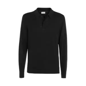 Image of Calvin Klein Merino Polo Sweater - Black