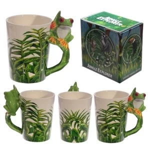 Image of Ceramic Jungle Mug with Tree Frog Handle