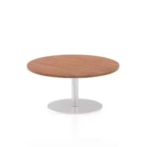 Image of Italia Poseur Table Round 1000 Top 475 High Walnut