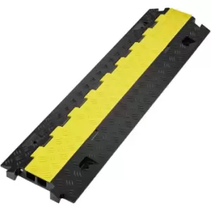 Image of Cable Protector Ramp, 2 Channel, 22000 lbs/axle Capacity Heavy Duty tpu Wire Cord Cover Ramp Hose Protector Ramp Driveway, Traffic Speed Bump w/ tpr