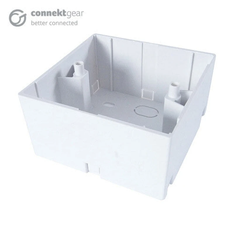 Image of CONNEkT Gear connektgear AV Single Back Box - 2 Module 45mm Deep - White 20-0004